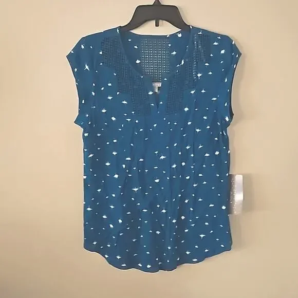 NWT Daniel Rainn Sleeveless Tank Blouse Cutout Detail Sz Petite Small - Picture 2 of 10